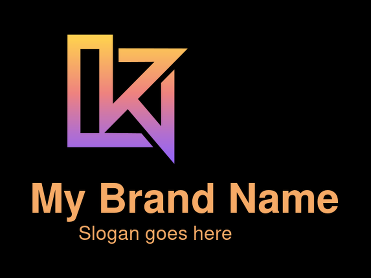 Modern Geometric OK Monogram Logo with Gradient for a Gaming Team